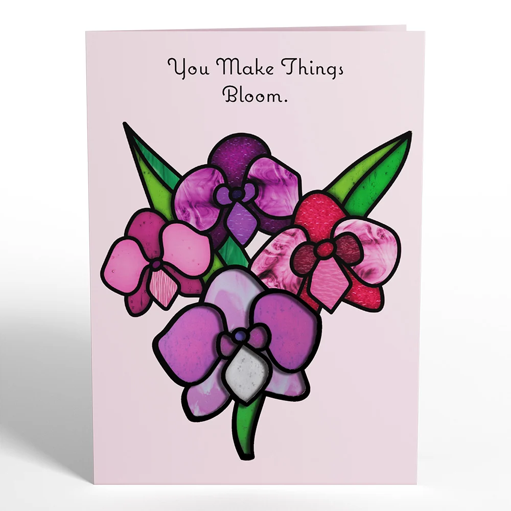 Lovepop You Make Things Bloom Orchid Suncatcher Card & Bouquet Bundle - Image 4