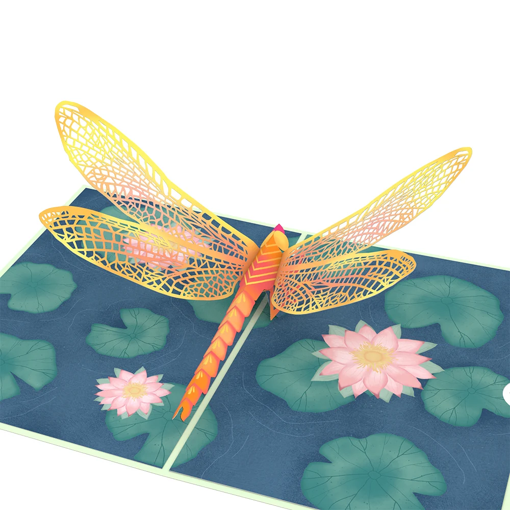 Lovepop Dragonfly on Water Lily Pop-Up Card - Image 2
