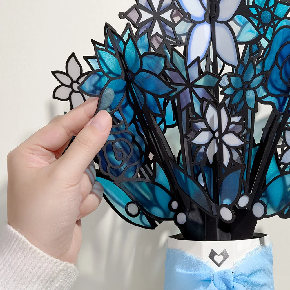 Lovepop Winter Starlight Suncatcher Bouquet and Funny Christmas Tree Sentiment Set Glass - Image 3