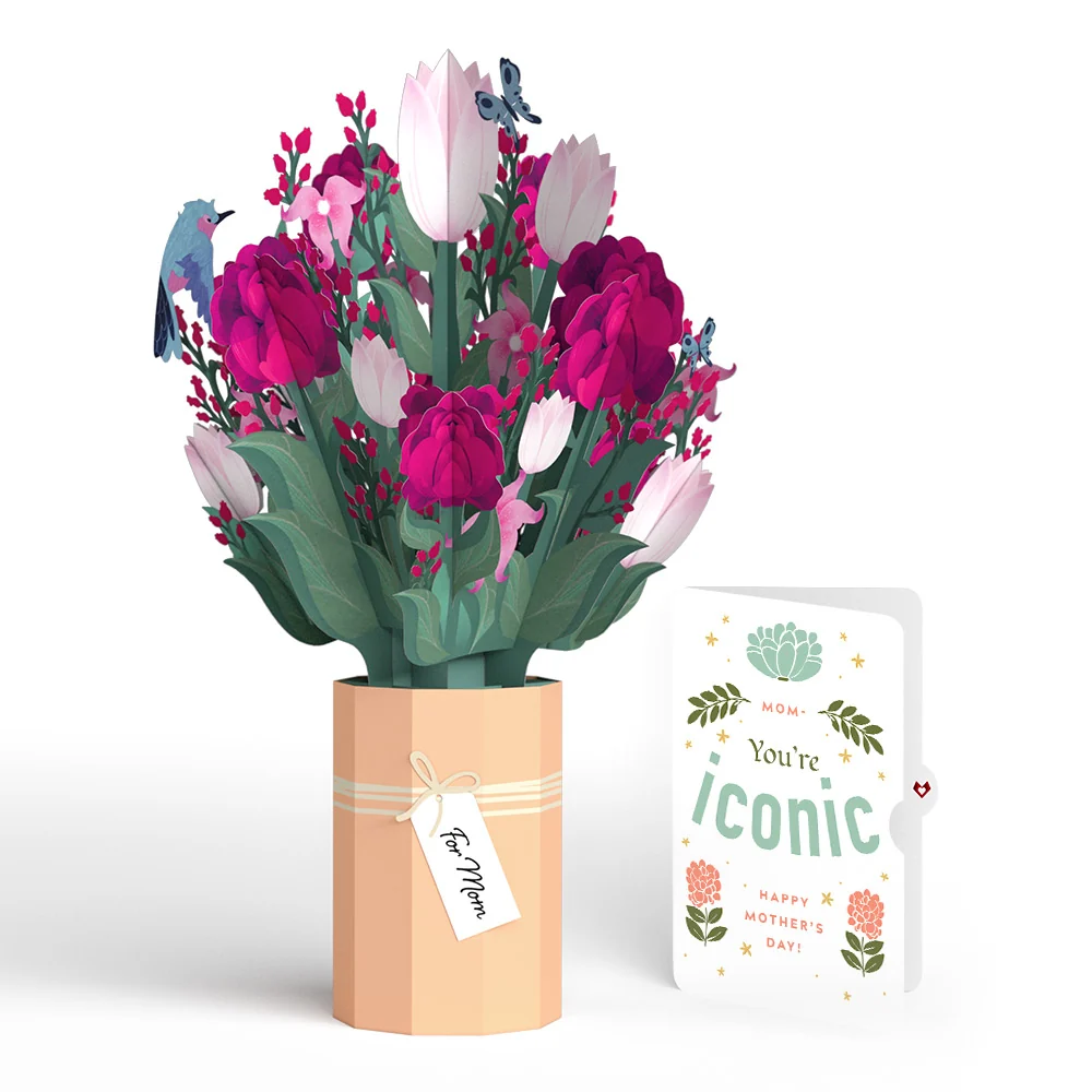 Lovepop Mother’s Day Bouquet and Iconic Bloom Sentiment Set for Mom Vase