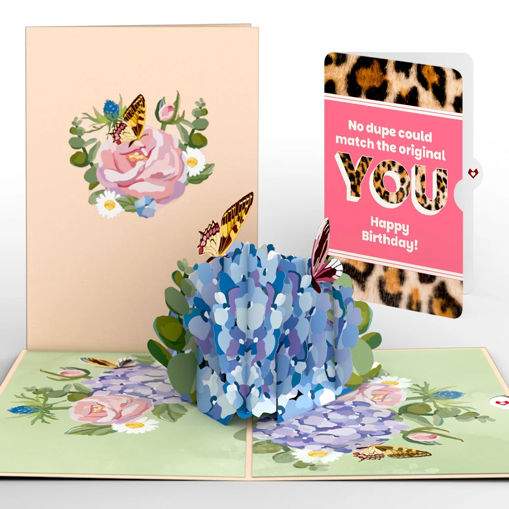 Lovepop Hydrangea Butterflies Birthday Pop-Up Card and The original YOU Sentiment Set