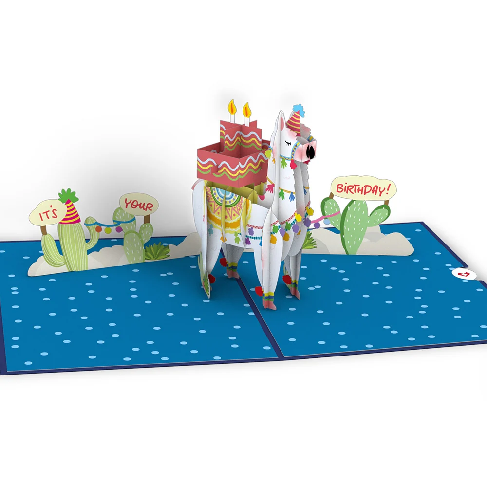 Lovepop Happy Birthday Llama Pop-Up Card - Image 3