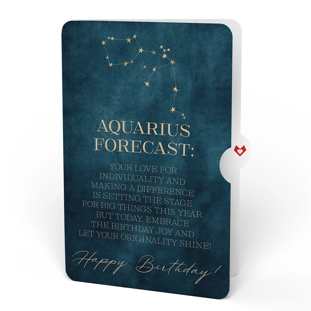 Lovepop Midnight Florals Birthday Pop-Up Card and Aquarius Zodiac Sentiment Set - Image 4