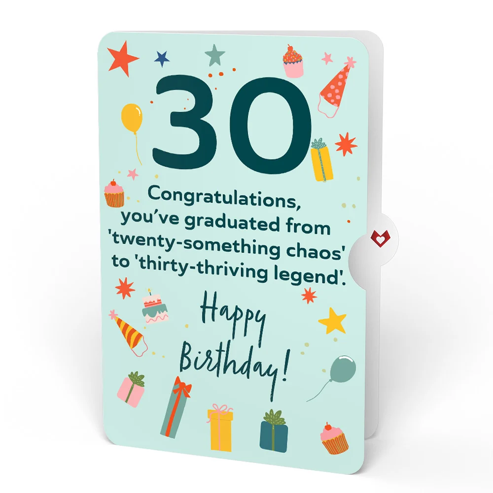 Lovepop Wishing You a Happy 30th Birthday Music and Lights Pop-Up Card and Sentiment Set Candle - Image 4