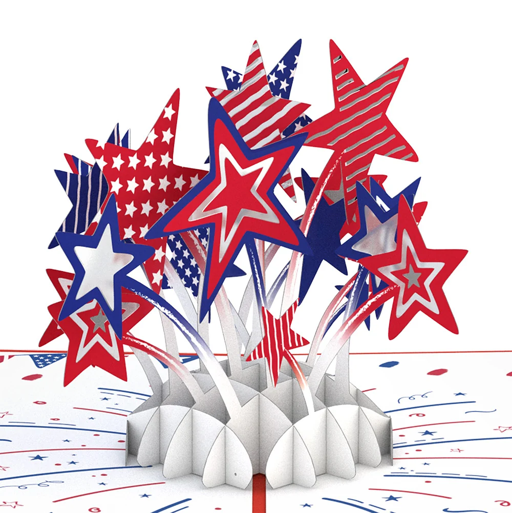 Lovepop Stars and Stripes 4th of July Pop-Up Card and 250 Years Strong Sentiment Set Cream - Image 3