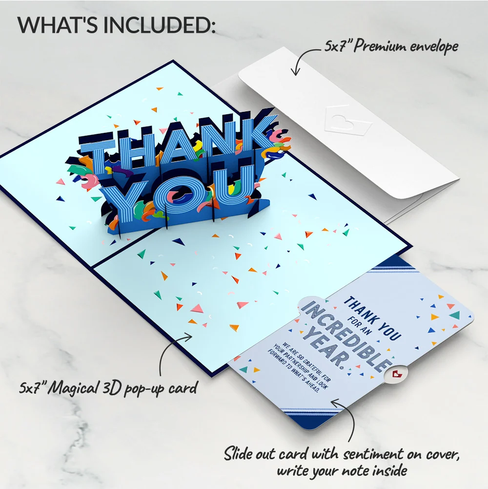 Lovepop Thank You Confetti Pop-Up Card and Incredible Year Sentiment Set - Image 2