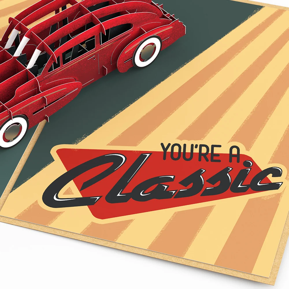 Lovepop Happy Birthday Classic Car Pop-Up Card Candle - Image 3