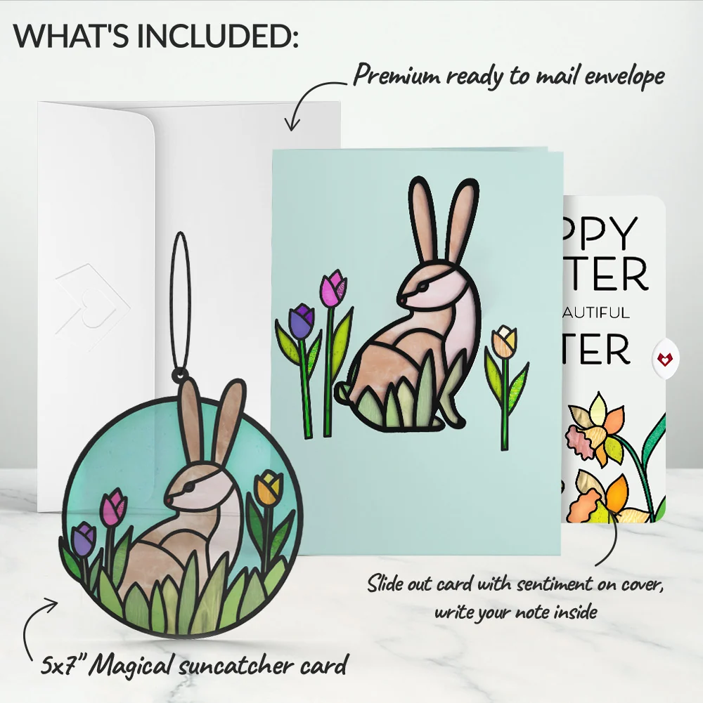 Lovepop Springtime Bunny Easter Suncatcher Card and Sentiment Set for Sister Glass - Image 2