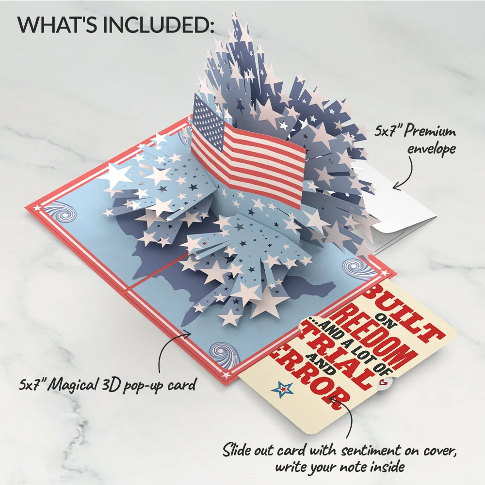 Lovepop From Sea to Shining Sea Americana Pop-Up Card and Sentiment Set Cream - Image 2