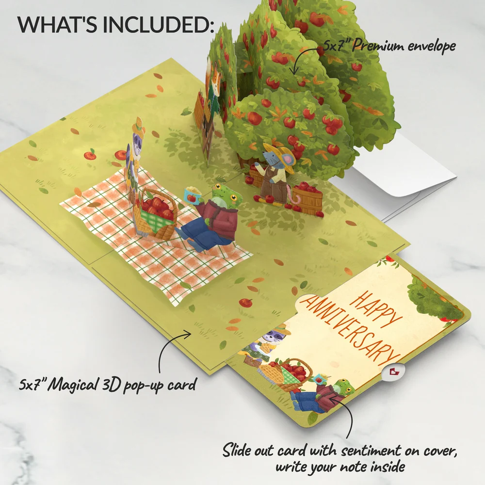Lovepop Woodland Animals Autumn Greetings Anniversary Pop-Up Card and Sentiment Set Basket - Image 2