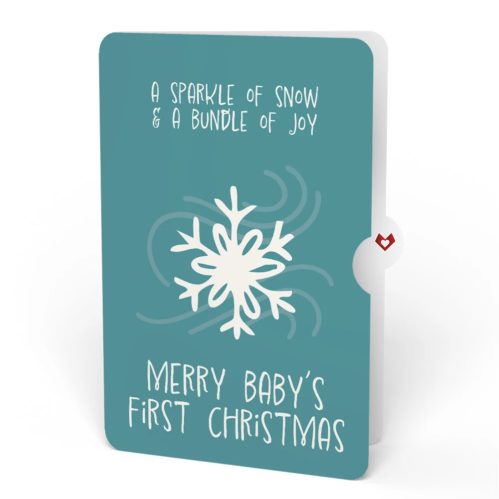 Lovepop Let It Snow Winter Bunny Pop-Up Card and Snowflake First Christmas Sentiment Set for Baby - Image 4