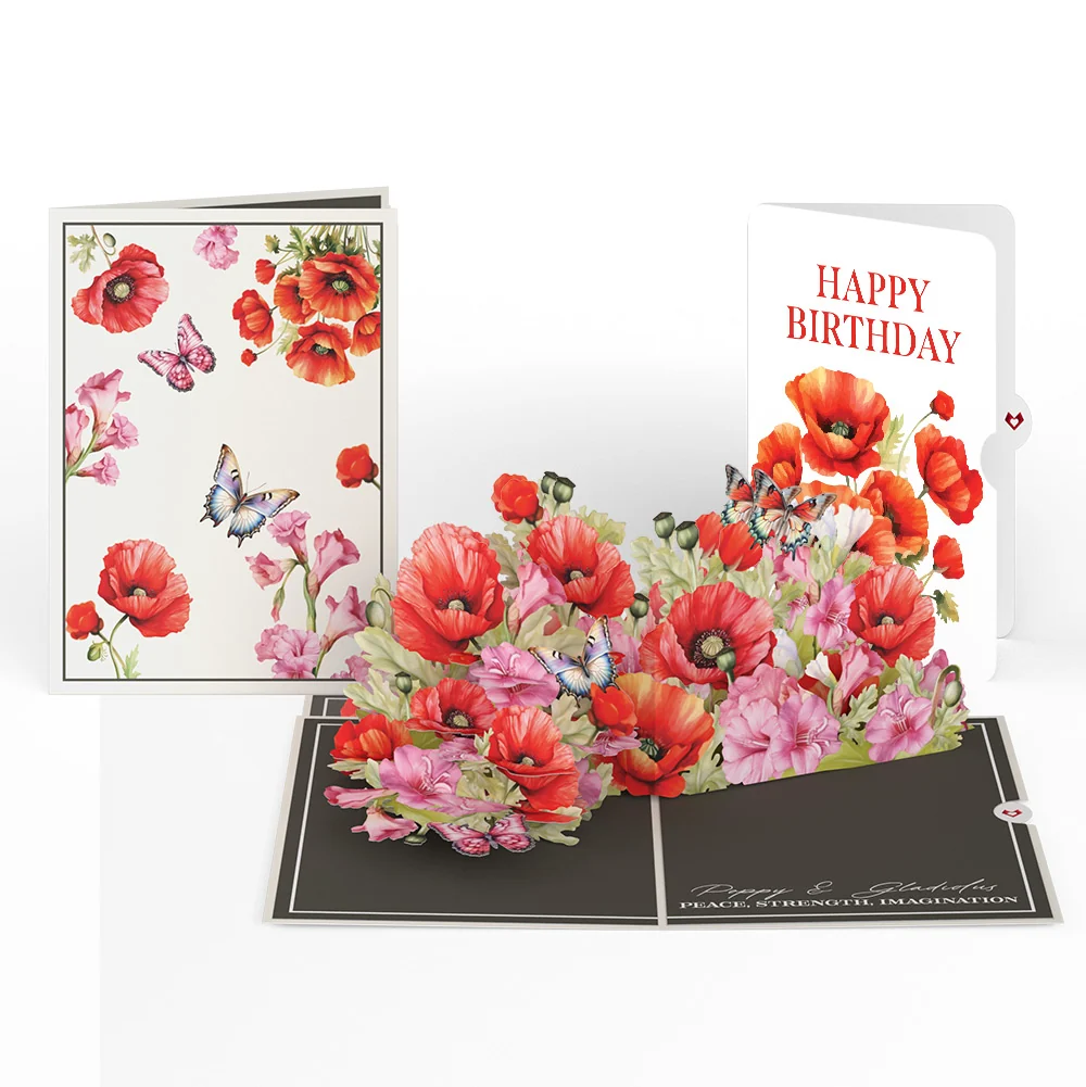 Lovepop Born to Bloom: August Birth Month Flowers Pop-Up Card and Sentiment Set Cream