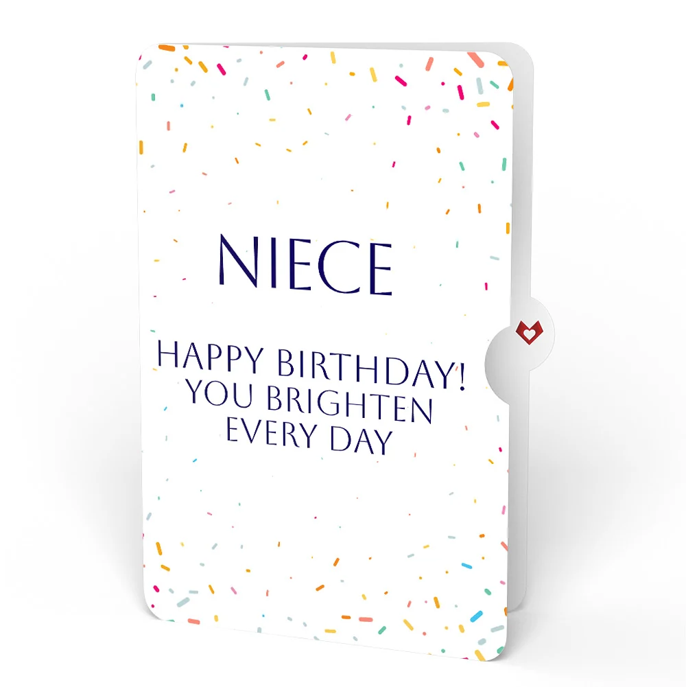 Lovepop Happy Birthday Confetti Cake Music and Lights Pop-Up Card and Sentiment Set for Niece Candle - Image 4