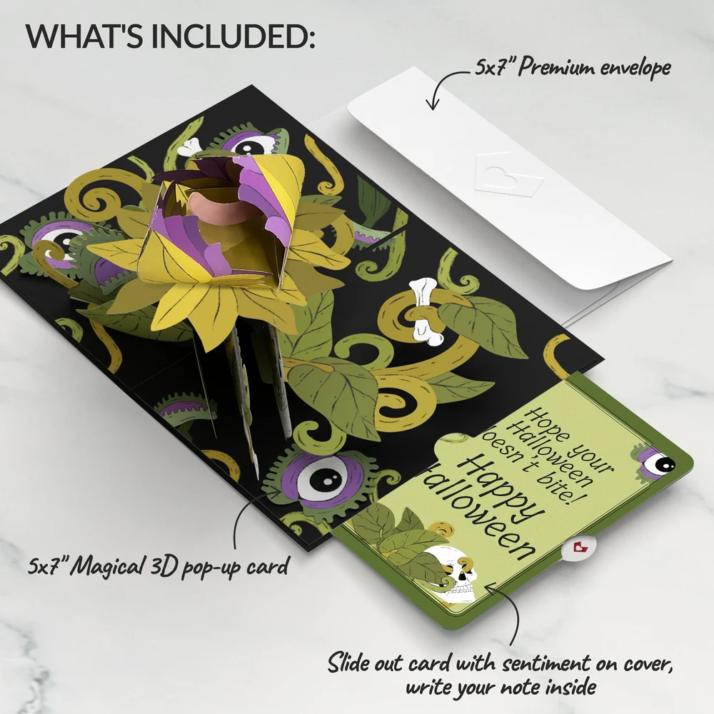 Lovepop Creepiest Greetings Halloween Venus Flytrap Pop-Up Card and No Bites Sentiment Set - Image 2