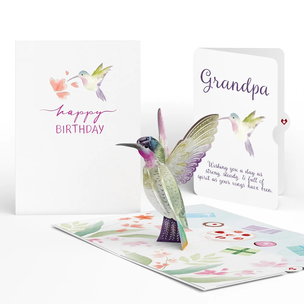 Lovepop Hummingbird Birthday Pop-Up Card and Sentiment Set for Grandfather