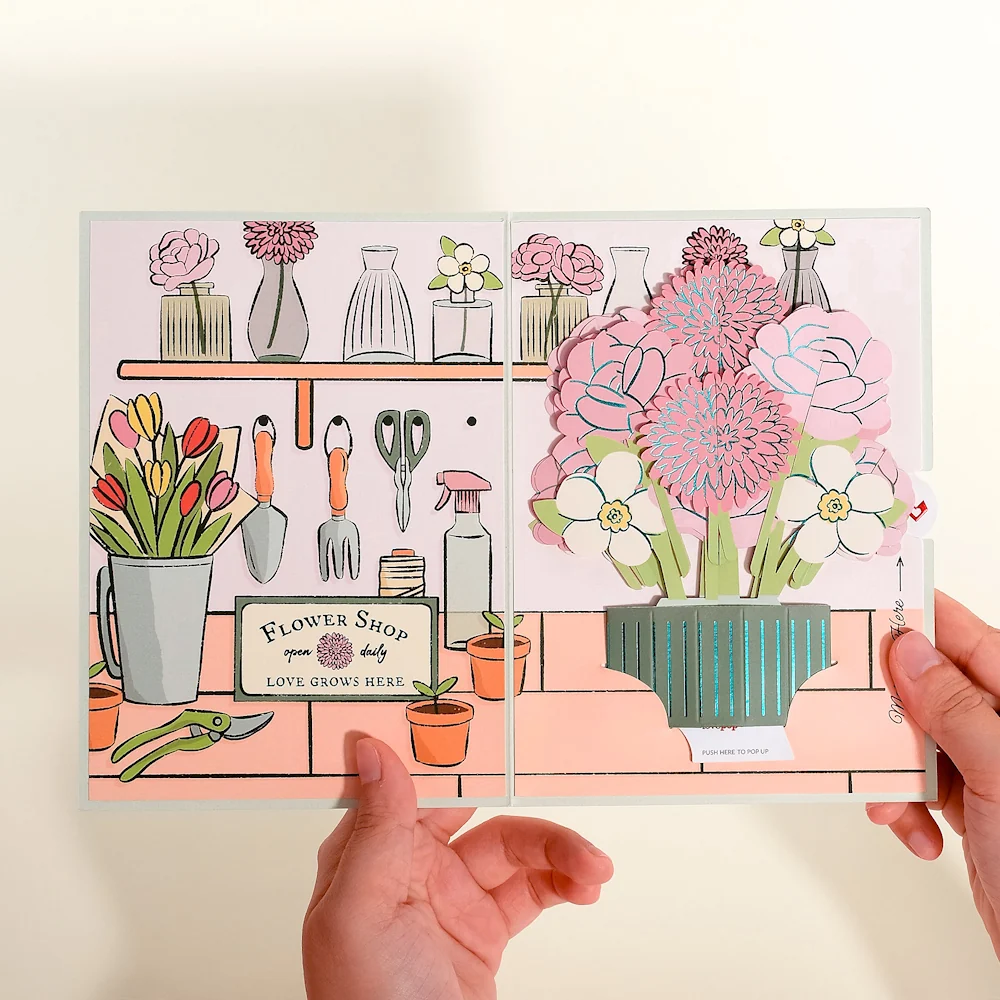 Lovepop Blossom Flower Shop Card with Mini Bouquet - Image 4