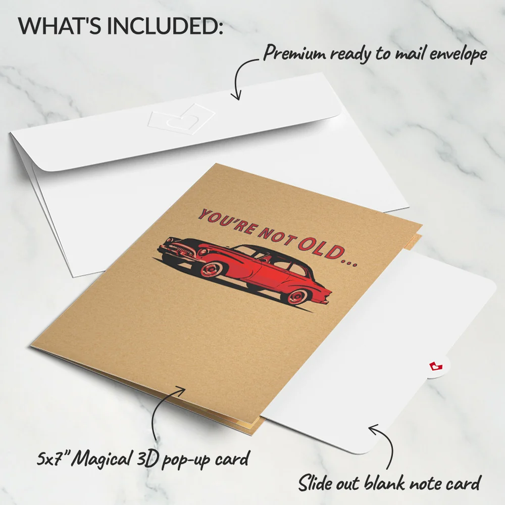 Lovepop Happy Birthday Classic Car Pop-Up Card Candle - Image 7
