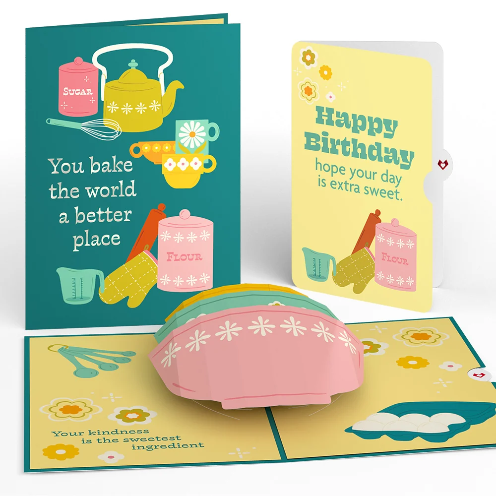 Lovepop You Bake the World a Better Place Birthday Pop-Up Card and Sentiment Set Bowl