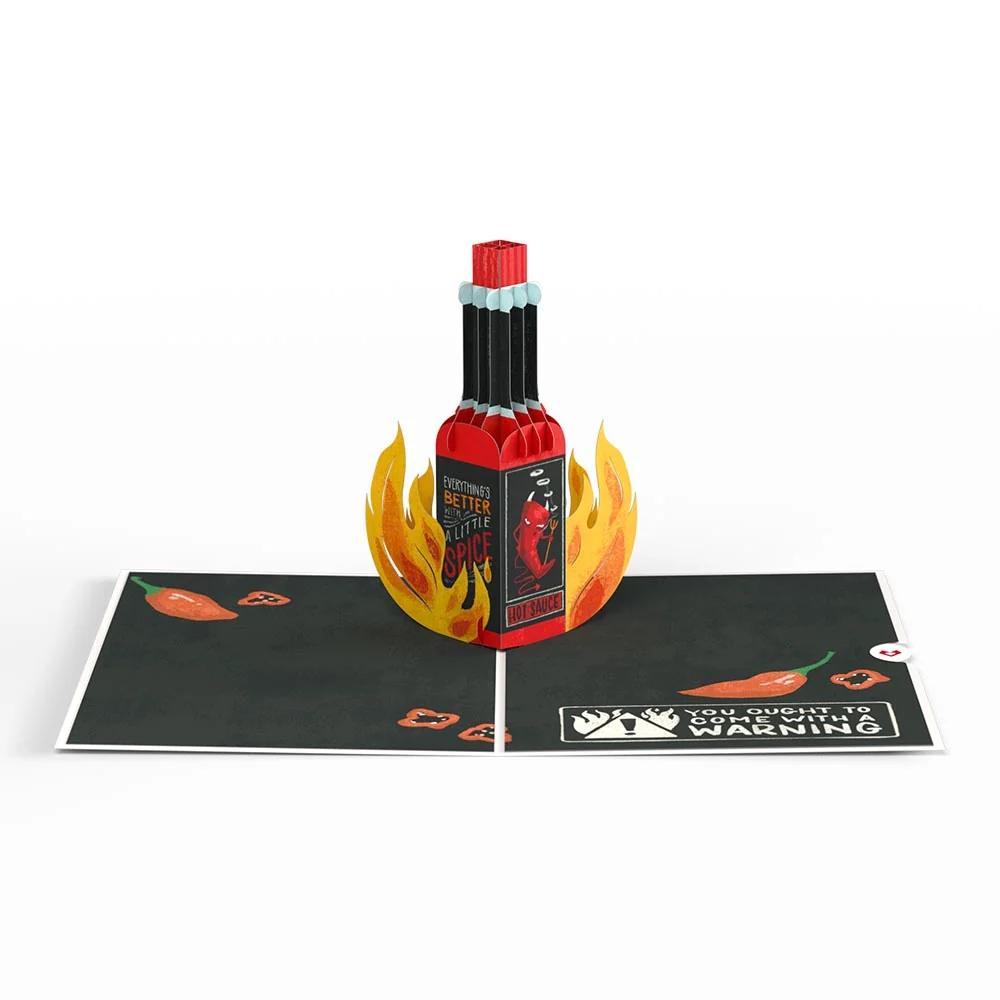 Lovepop Hot Sauce Pop-Up Card – You’re So Hot Bottle - Image 3