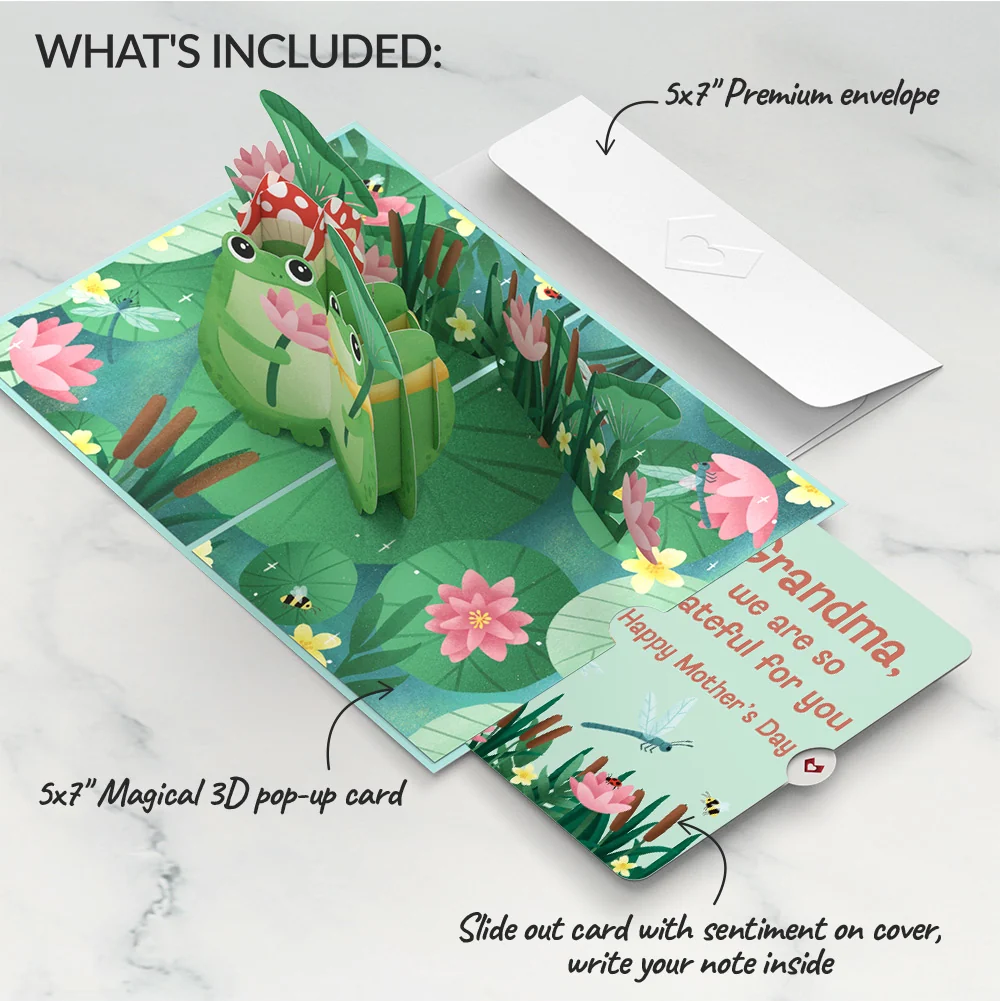 Lovepop Time Well Spent Frogs Mother’s Day Pop-Up Card and Sentiment Set for Grandmother - Image 2