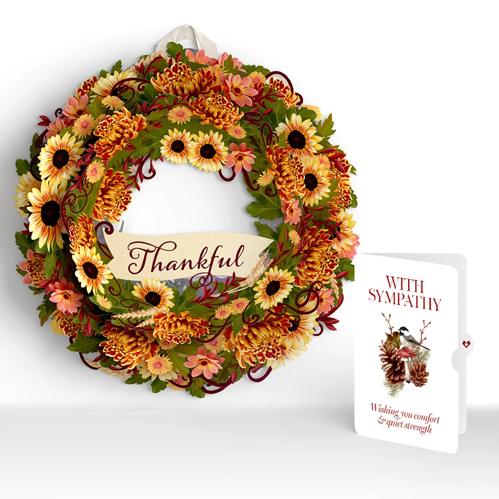 Lovepop Thankful Sympathy Wreath and Sentiment Set