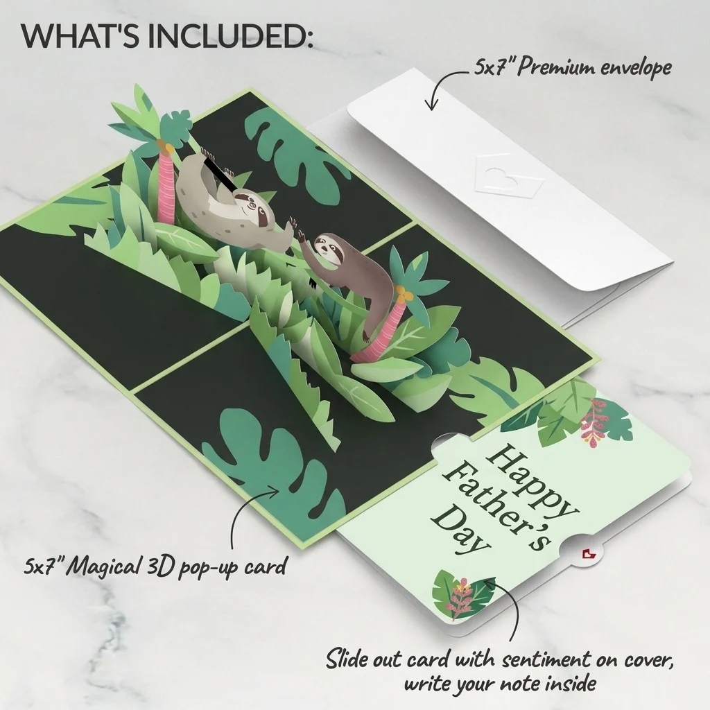 Lovepop Tree Top Sloths Father's Day Pop-Up Card and Sentiment Set - Image 2