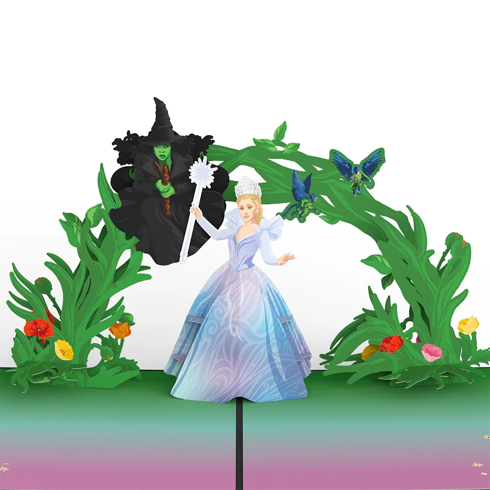 Lovepop Wicked Elphaba & Glinda We Go Together Like Pink & Green Pop-Up Card - Image 2