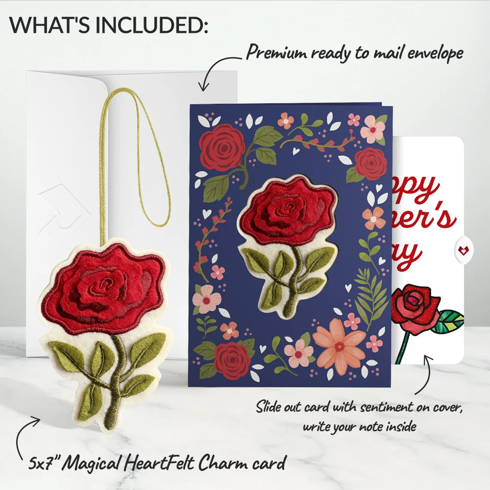 Lovepop Everlasting Rose Mother’s Day HeartFelt Charm Card and Sentiment Set - Image 2