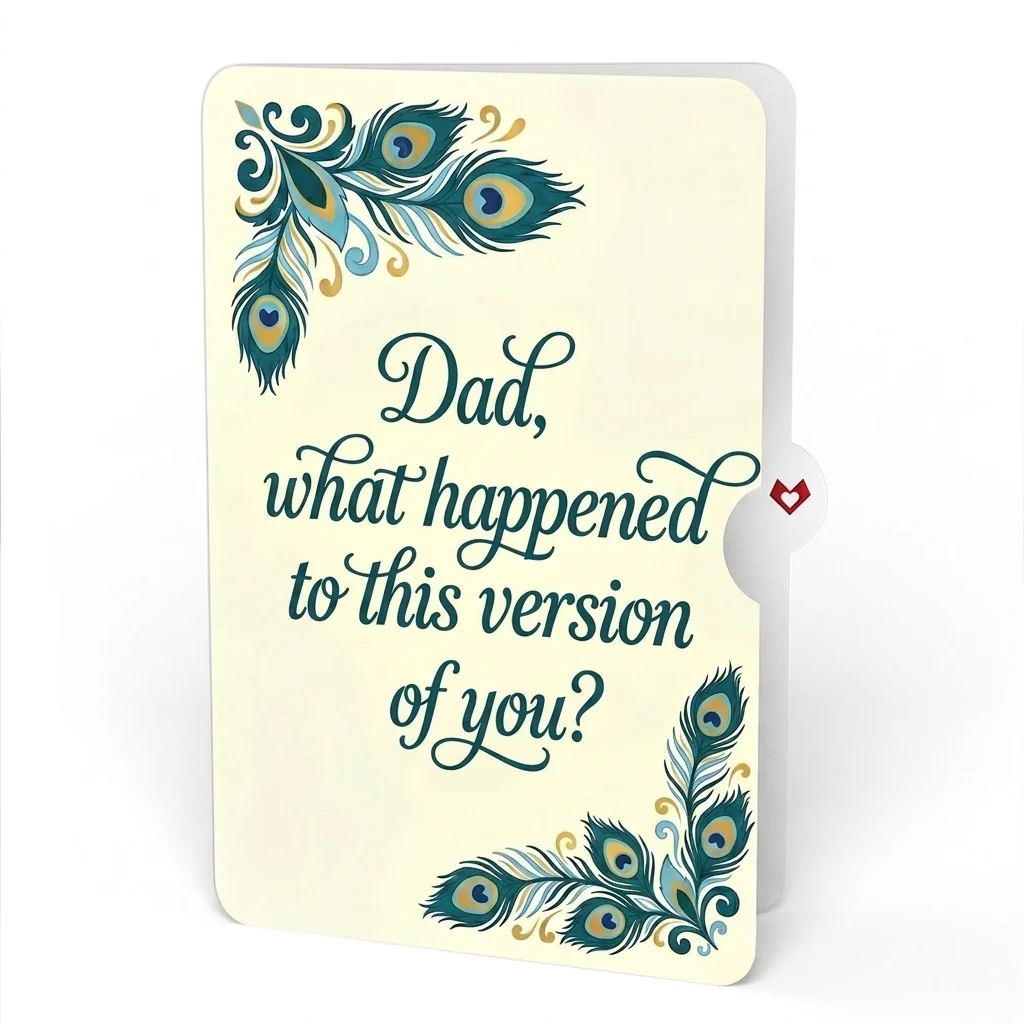 Lovepop Art Deco Peacock Father's Day Pop-Up Card and Sentiment Set for Dad Cream - Image 4