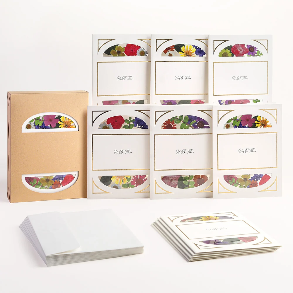 Lovepop Cheerful Brights (Assorted 12-Pack) – Petal Pressed ‘Hello There’ Notecards - Image 2
