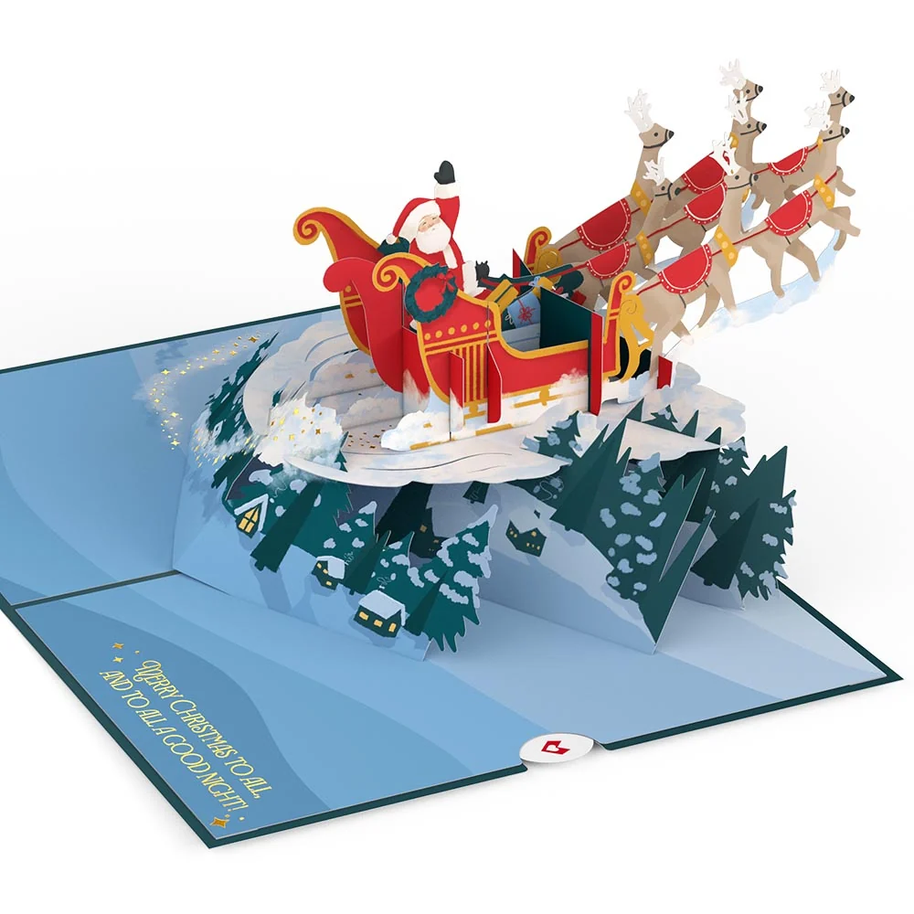 Lovepop Night Sky Santa Sleigh Pop-Up Card - Image 4
