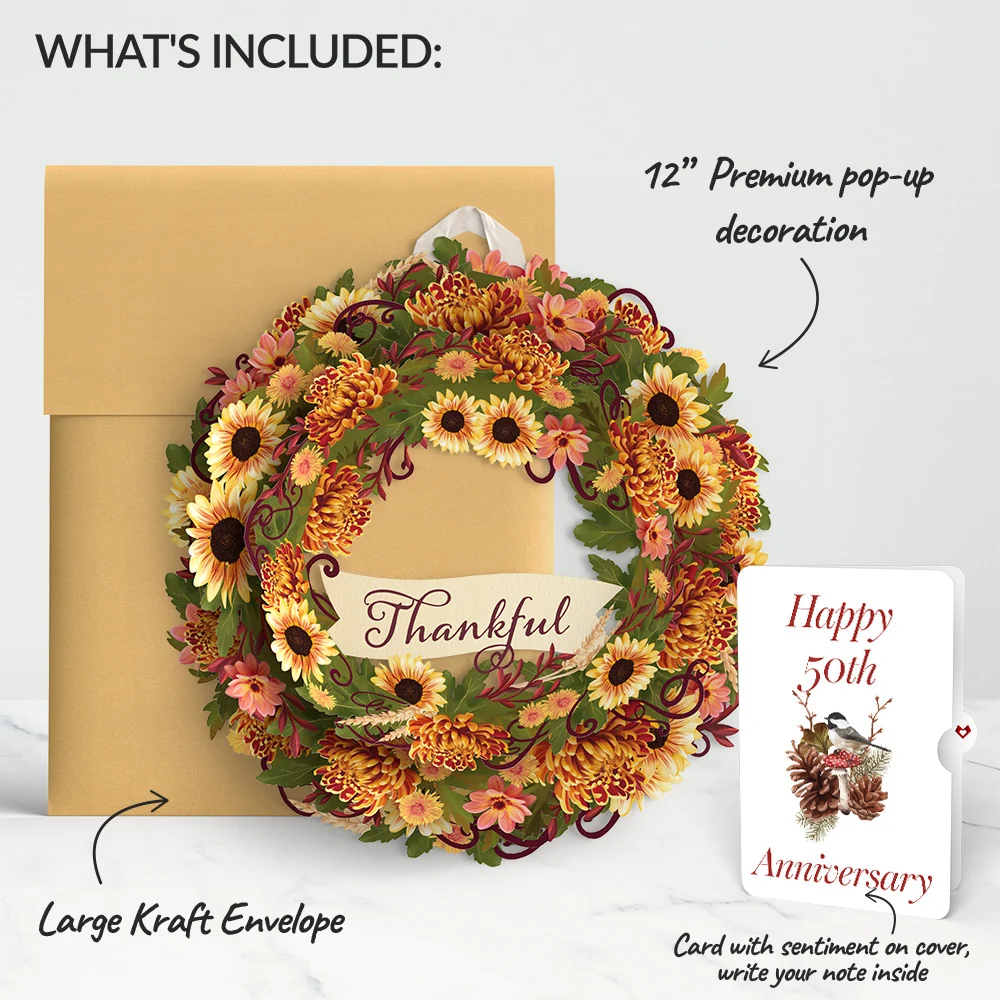 Lovepop Thankful 50th Anniversary Wreath and Sentiment Set - Image 2