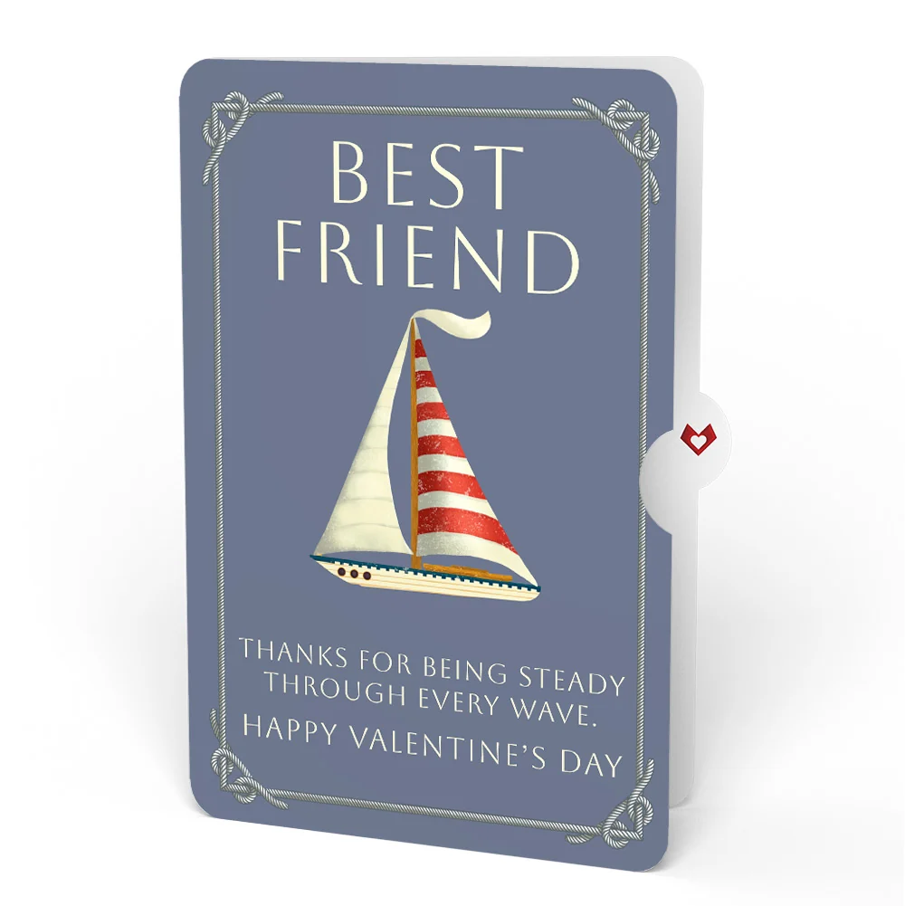 Lovepop Sailboat on the Horizon Valentine Pop-Up Card and Sentiment Set for Best Friend - Image 4