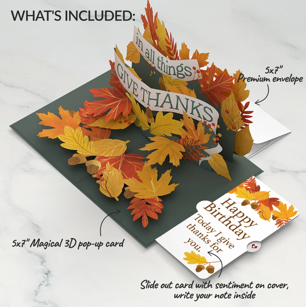 Lovepop In All Things, Give Thanks Birthday Pop-Up Card and Sentiment Set - Image 2