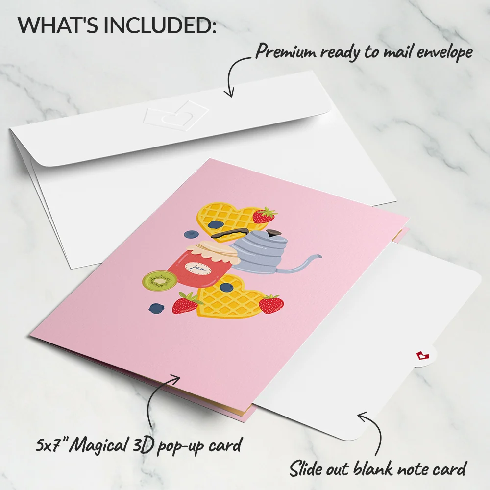 Lovepop Sweet Heart Waffles Pop-Up Card Coffee - Image 5