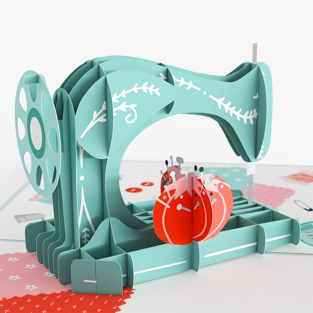 Lovepop Classic Sewing Machine Birthday Pop-Up Card and Broke The Pattern Sentiment Set - Image 3