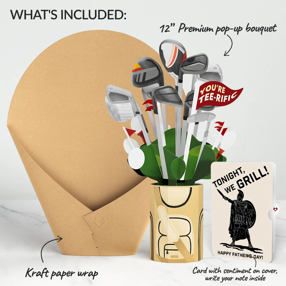 Lovepop Tee-rific Golf Father's Day Bouquet and Spartan Grilling Sentiment Set Bag - Image 2