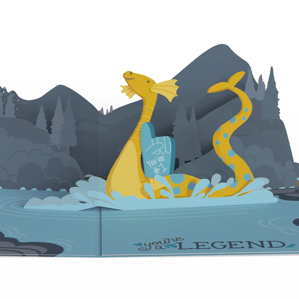 Lovepop Dad You're a Legend Loch Ness Monster Birthday Pop-Up Card and Sentiment Set - Image 3