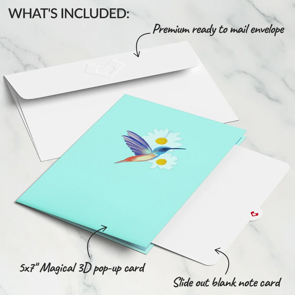 Lovepop Daisy Patch Hummingbirds Pop-Up Card - Image 5