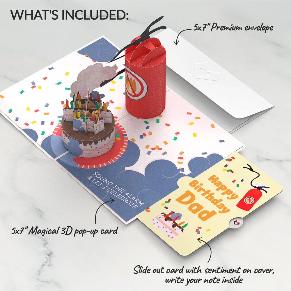 Lovepop Holy Smokes You're Old Birthday Pop-Up Card and Sentiment Set for Dad Candle - Image 2