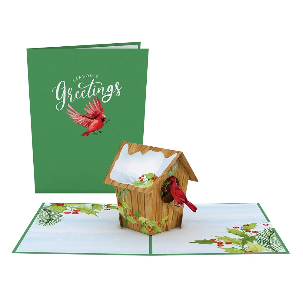 Lovepop Holiday Cardinal Birdhouse Pop-Up Card