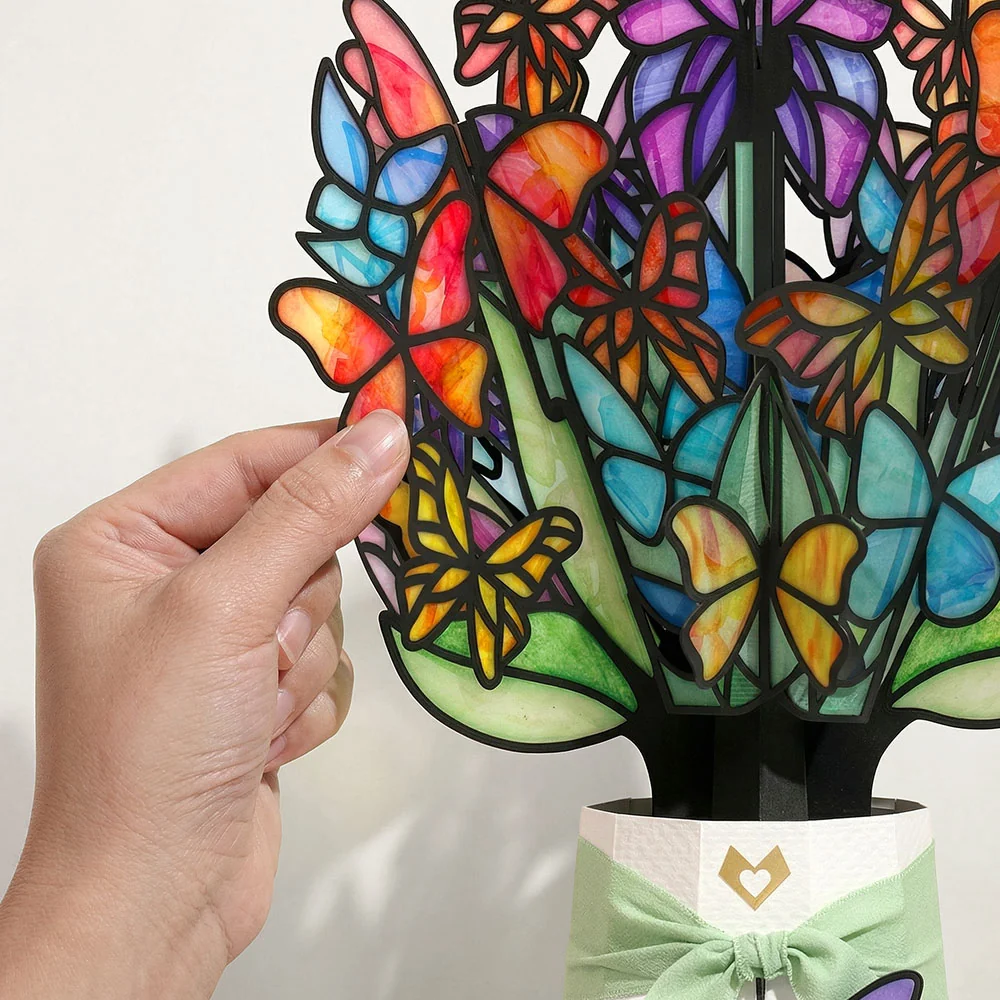 Lovepop Butterfly Brilliance Suncatcher Bouquet Vase - Image 2