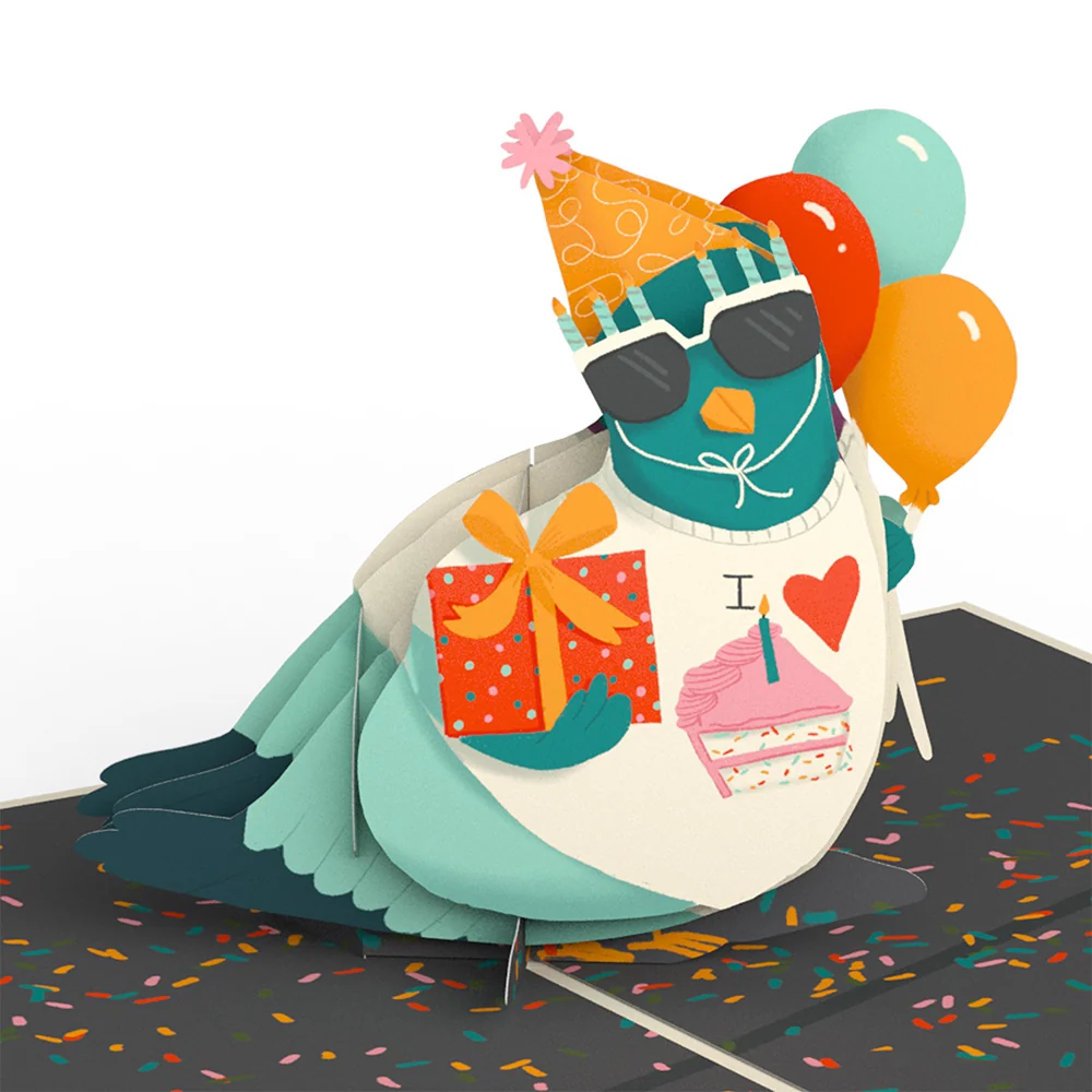 Lovepop ‘That’s Coo’ Funny Pigeon Birthday Pop-Up Card - Image 2