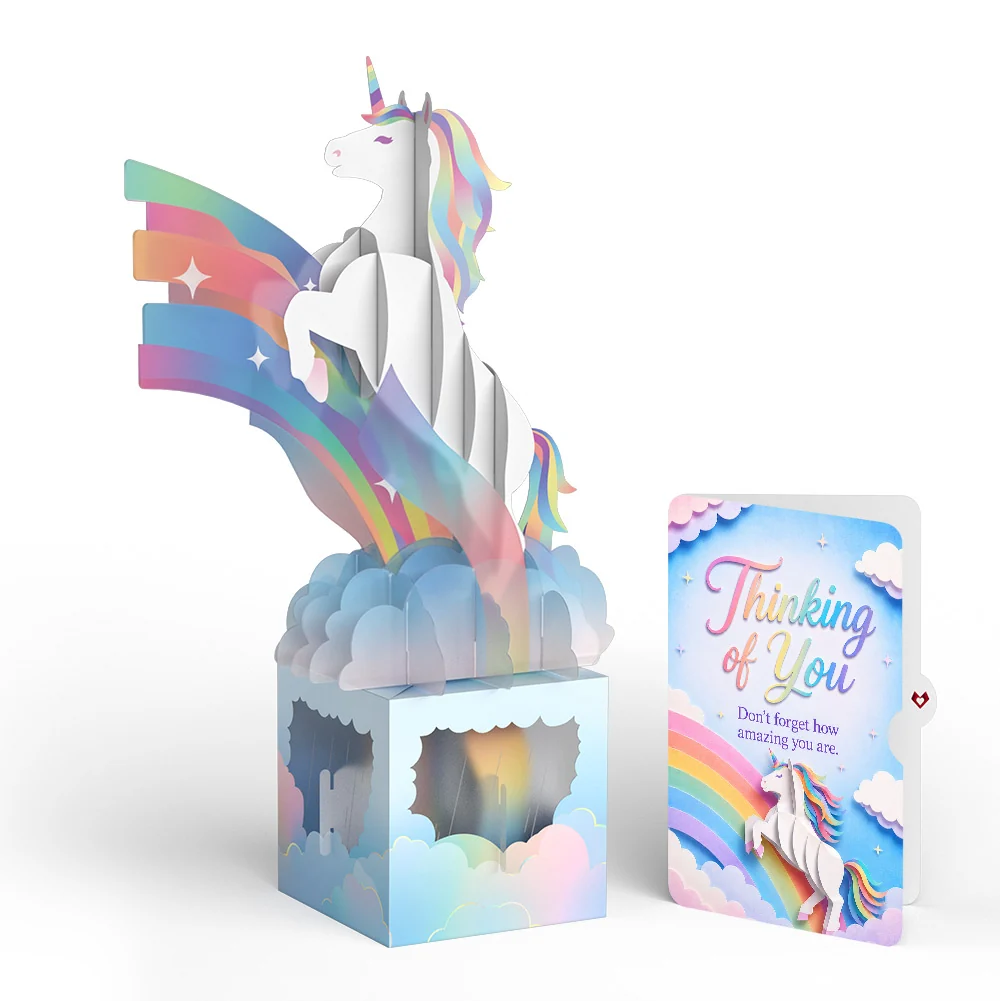 Lovepop Unicorn Thinking of You Unboxed Pop-Up Paper Sculpture and Sentiment Set