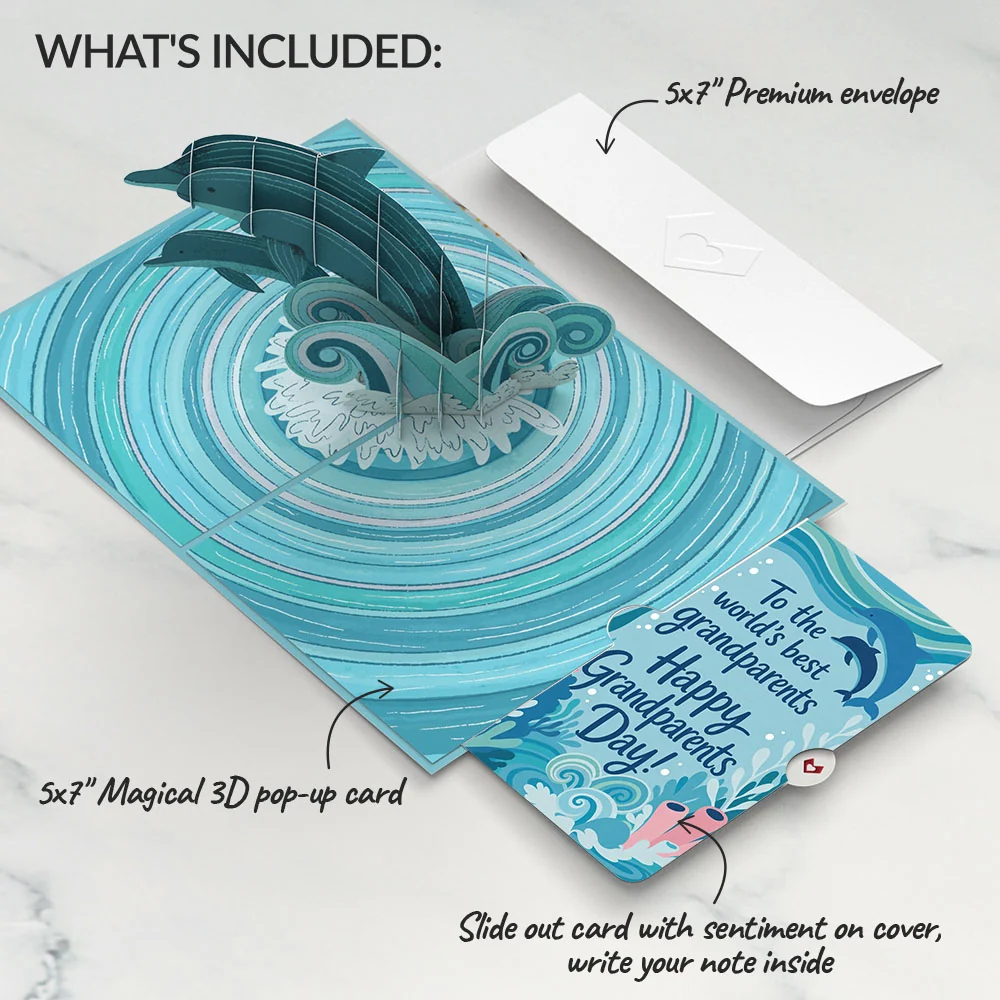 Lovepop Playful Dolphins Pop-Up Card and Grandparents Day Sentiment Set - Image 2
