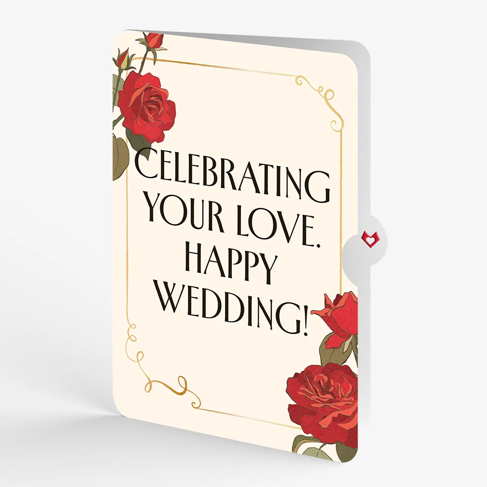 Lovepop Elegant Red Rose Weddings Pop-Up Card and Sentiment Set Cream - Image 4