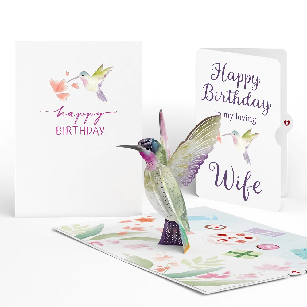 Lovepop Hummingbird Birthday Pop-Up Card and Sentiment Set for Wife
