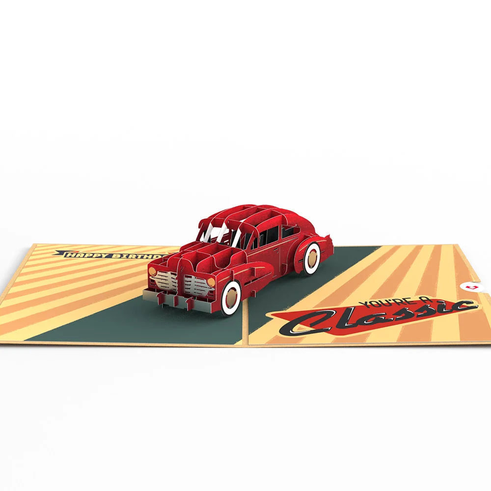 Lovepop Happy Birthday Classic Car Pop-Up Card Candle - Image 5