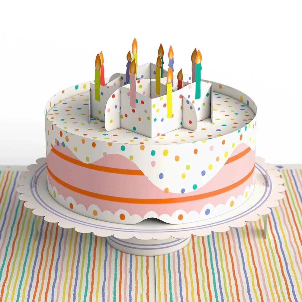 Lovepop Happy 18th Birthday to You! Confetti Cake Pop-Up Card and Sentiment Set Candle - Image 3