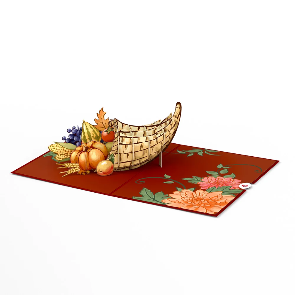 Lovepop Thanksgiving Cornucopia Pop-Up Card Basket - Image 3